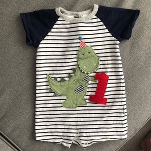 First birthday dinosaur romper